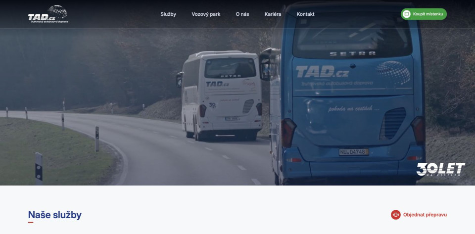 Web dopravce s vozovým parkem, zájezdy a SEO péčí