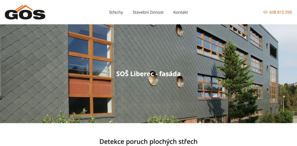 Jednoduchý firemní web pro střechy a stavební služby