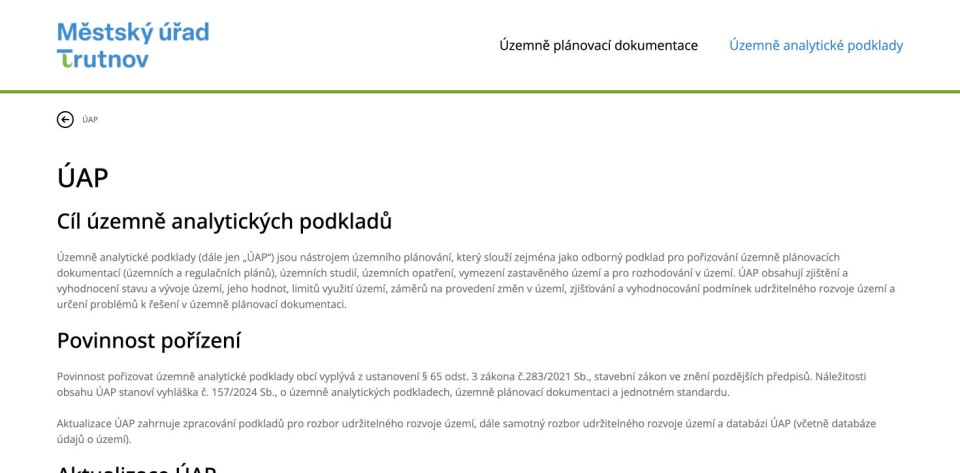 Územně analytické podklady ke stažení